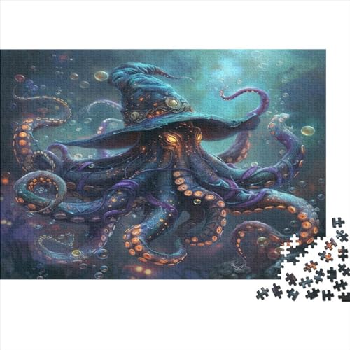 1000-teiliges Puzzle, Oktopus-Zauberer, für Erwachsene, Kinder, Holzpuzzle, Lernspielzeug, 1000 Teile (75 x 50 cm) von FUmoney