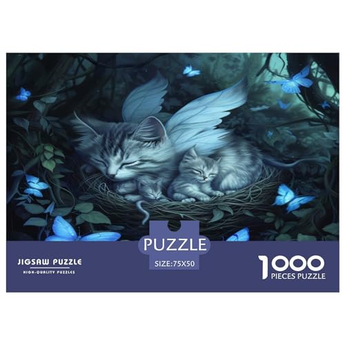 1000-teiliges Puzzle, Tierkatzen-Puzzles für Erwachsene, Holzpuzzles, Lernspiel für Erwachsene Kinder, 1000 Teile (75 x 50 cm) von FUmoney