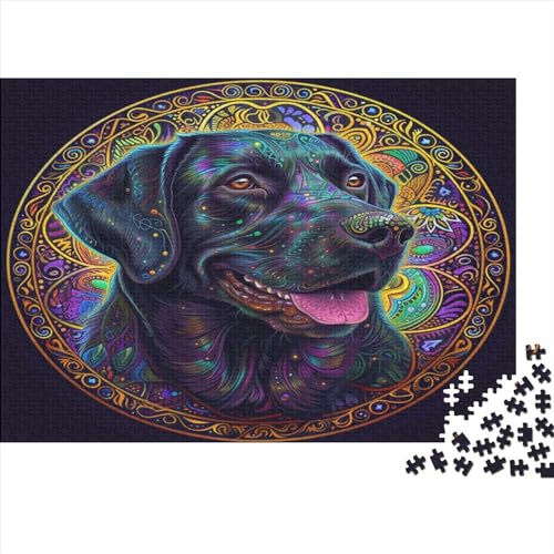 1000-teiliges rechteckiges Puzzle für Erwachsene, Art Labrador_Dog, kreatives Puzzle-Herausforderungsspielzeug, Puzzle für Erwachsene und Kinder, 1000 Teile (75 x 50 cm) von FUmoney