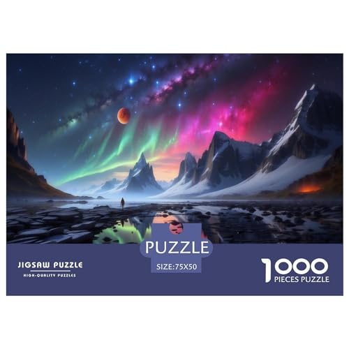 1000-teiliges rechteckiges Puzzle für Erwachsene, Aurora Scenery, kreative Puzzle-Herausforderung, Spielzeugpuzzle für Erwachsene und Kinder, 1000 Teile (75 x 50 cm) von FUmoney