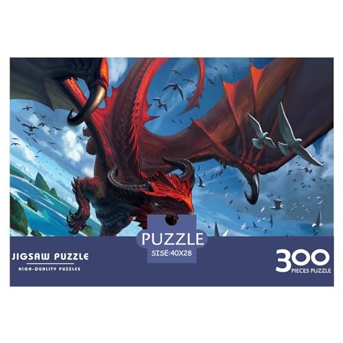 300-teiliges Puzzle für Erwachsene, Drachenfliegen-Puzzle, 300-teiliges Holzbrett-Puzzle – Entspannungspuzzlespiele, Denksport-Puzzle, 300 Teile (40 x 28 cm) von FUmoney