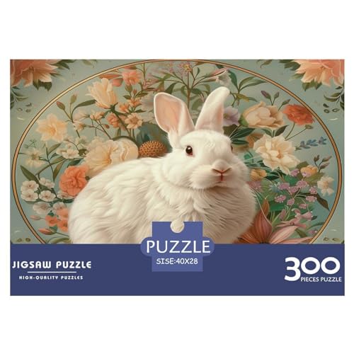 300-teiliges Puzzle für Erwachsene, Tier-Kaninchen-Puzzle, kreatives rechteckiges Holzpuzzle, Geschenk für Freunde und Familie, 300 Teile (40 x 28 cm) von FUmoney