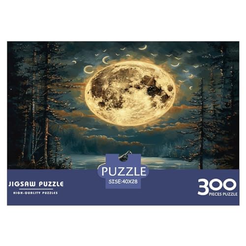 300-teiliges Puzzle für Erwachsene, Wolf heulendes Puzzle, 300-teiliges Holzbrett-Puzzle – Entspannungs-Puzzlespiele – Denksport-Puzzle 300 Teile (40 x 28 cm) von FUmoney