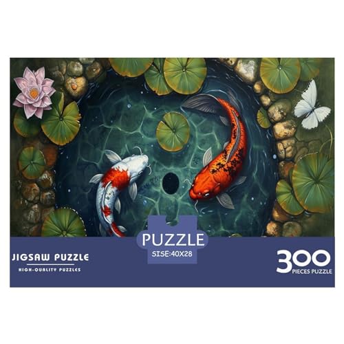 300-teiliges Puzzle für Erwachsene, Yin-Yang-Fisch-Puzzle, Holzpuzzle für Erwachsene, Familienunterhaltungsspielzeug, 300 Stück (40 x 28 cm) von FUmoney