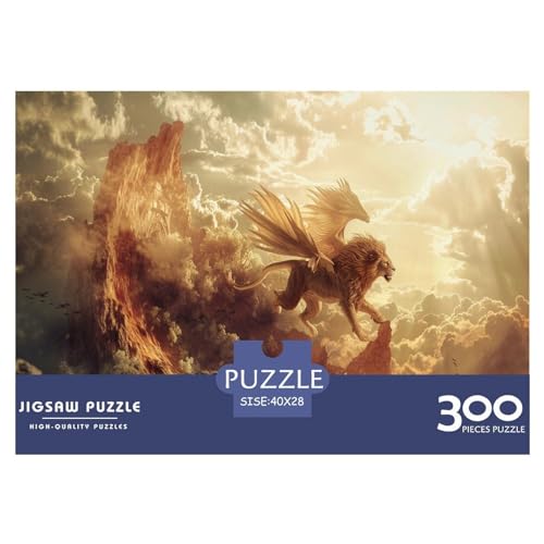 300-teiliges Puzzle mit fliegendem Löwe für Erwachsene – Puzzles für Teenager – Geschenke – Holzpuzzles – Entspannungspuzzlespiele – Denksport-Puzzle 300 Teile (40 x 28 cm) von FUmoney