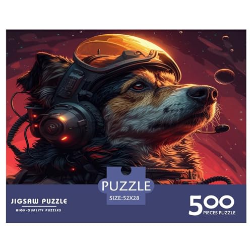 500 Teile Puzzle Hund Pilot Puzzles Holzpuzzle Montagespielzeug Interaktives Familienspiel 500 Teile (52x38cm) von FUmoney