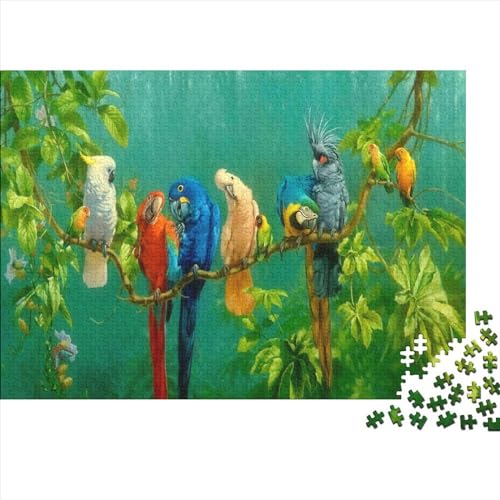 500 Teile Puzzle für Erwachsene, Bunte Vögel, Puzzle, kreatives rechteckiges Holzpuzzle, Geschenk für Freunde, Familie, 500 Teile (52 x 38 cm) von FUmoney