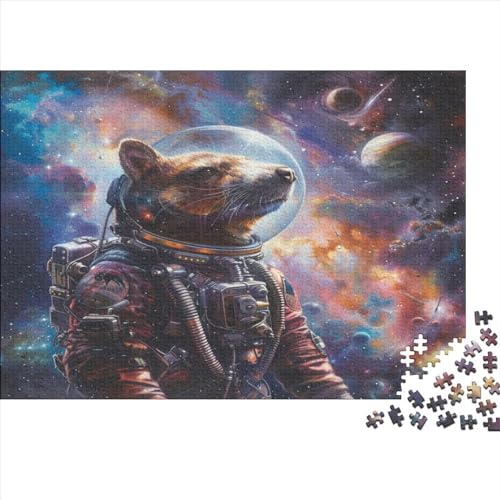 500-teiliges Puzzle, Astronaut, Murmeltier, Puzzles, Holzpuzzle, Montagespielzeug, interaktives Familienspiel, 500 Teile (52 x 38 cm) von FUmoney