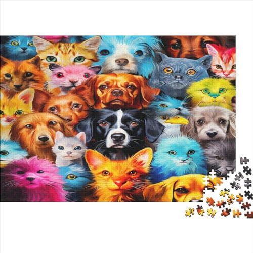 500-teiliges Puzzle für Erwachsene, Tierhund-Puzzle, Holzpuzzle für Erwachsene, Familienunterhaltungsspielzeug, 500 Teile (52 x 38 cm) von FUmoney