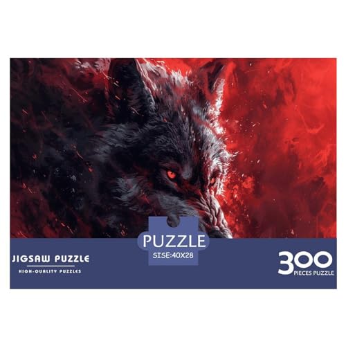 Angry_Wolf Puzzles, 300 Teile, kreatives rechteckiges großes Familienpuzzlespiel, Kunstwerk für Erwachsene und Teenager, 300 Teile (40 x 28 cm) von FUmoney