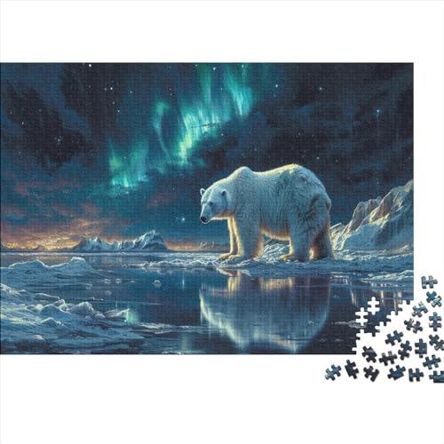 Art Animal Bear Holzpuzzle für Erwachsene, 1000 Teile, rechteckiges Puzzle, Geschenke für Erwachsene und Kinder, Heimdekoration und Familienspiel, 1000 Teile (75 x 50 cm) von FUmoney