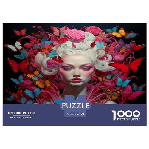 Art Girl Puzzles 1000 Teile für Erwachsene Puzzles für Erwachsene 1000 Teile Puzzle Lernspiele 1000 Teile (75 x 50 cm) von FUmoney