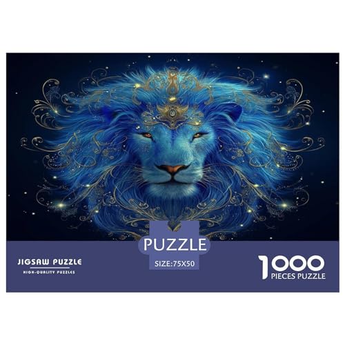 Art Lion 1000-teiliges Puzzle für Erwachsene, kreatives rechteckiges Puzzle, Holzpuzzle, Puzzle, Geschenk für Freunde, Familie, 1000 Stück (75 x 50 cm) von FUmoney