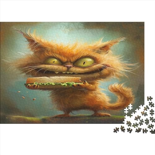 Cartoon-Puzzle mit böser Katze, 1000 Teile für Erwachsene, Puzzle für Erwachsene, 1000 Teile, Lernspiele, 1000 Teile (75 x 50 cm) von FUmoney