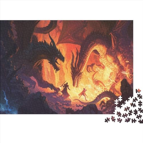 Drachenkampf-Puzzle, 1000 Teile, für Erwachsene, Puzzle für Erwachsene, 1000 Teile, Lernspiele, 1000 Teile (75 x 50 cm) von FUmoney