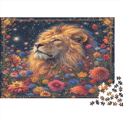 Holzpuzzle für Kinder und Erwachsene, Kunst-Löwe, 1000 Teile, rechteckiges Puzzle, Spiel zur intellektuellen Entwicklung, 1000 Teile (75 x 50 cm) von FUmoney