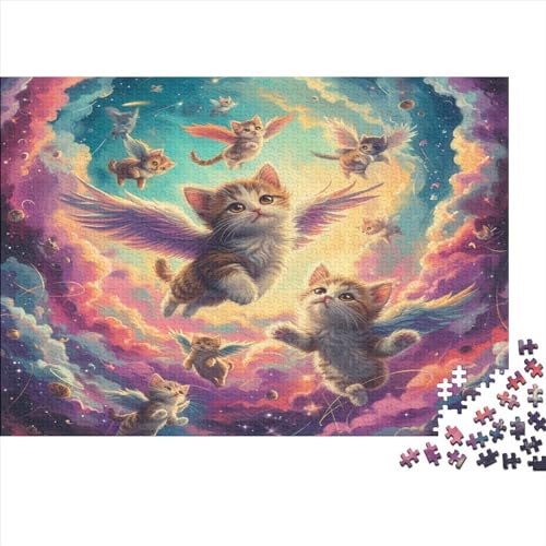 Kittens_Flying Puzzles 1000 Teile für Erwachsene, Puzzles für Erwachsene 1000 Teile, Puzzle, Lernspiele, 1000 Teile (75 x 50 cm) von FUmoney