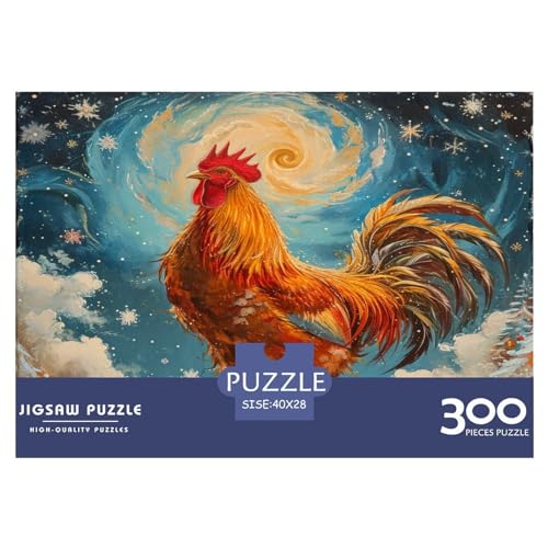 Kreative rechteckige Puzzles für Erwachsene, 300 Teile, Bright_Rooster Holzpuzzles, praktisches Spiel, Familiendekoration, 300 Stück (40 x 28 cm) von FUmoney