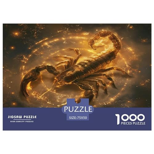 Künstlerische Skorpion-Puzzles 1000 Teile für Erwachsene, Puzzles für Erwachsene 1000 Teile, Puzzle, Lernspiele, 1000 Teile (75 x 50 cm) von FUmoney