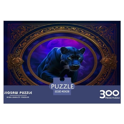 Lila Panther-Puzzle für Erwachsene, 300 Teile, klassisches Puzzle, Holzpuzzle, Wandkunst, einzigartiges Spielzeug, Geschenk, 300 Stück (40 x 28 cm) von FUmoney