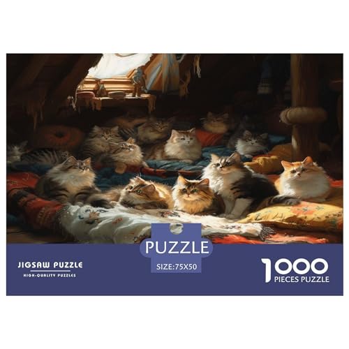 Many_Cats Puzzle für Erwachsene, 1000 Teile, klassisches Puzzle, Holzpuzzle, Wandkunst, einzigartiges Spielzeug, Geschenk, 1000 Teile (75 x 50 cm) von FUmoney
