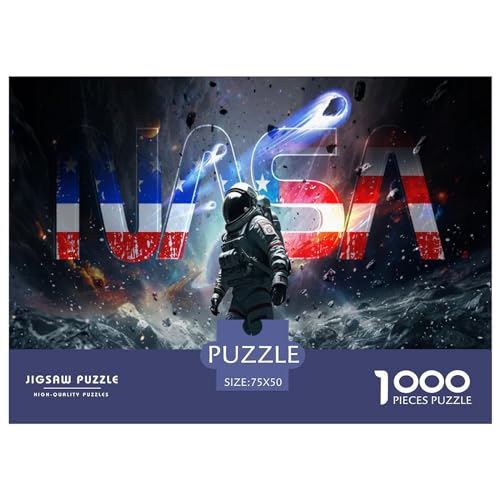 Puzzle, Weltraum-Astronauten-Puzzle, für Erwachsene, 1000 Teile, Holzpuzzle, Wandkunst-Puzzlespiele, 1000 Teile (75 x 50 cm) von FUmoney