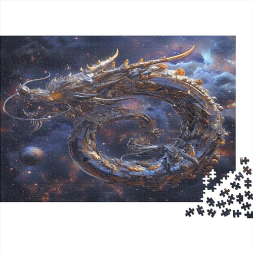 Puzzle Galaxy Dragon Puzzles für Erwachsene 1000 Teile Holzpuzzle Wandkunst Puzzlespiele 1000 Teile (75x50cm) von FUmoney