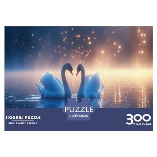 Puzzle Kunst Tier Schwan Puzzles für Erwachsene 300 Teile Holzpuzzle Wandkunst Puzzlespiele 300 Teile (40x28cm) von FUmoney