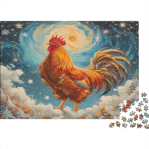 Puzzle für Erwachsene, 1000 Teile, Bright_Rooster, kreatives rechteckiges Puzzle, Dekomprimierungsspiel, 1000 Teile (75 x 50 cm) von FUmoney