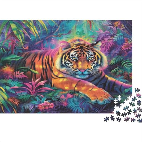 Puzzle für Erwachsene, 1000 Teile, Tier-Tiger-Puzzle, kreatives rechteckiges Puzzle, Dekomprimierungsspiel, 1000 Teile (75 x 50 cm) von FUmoney