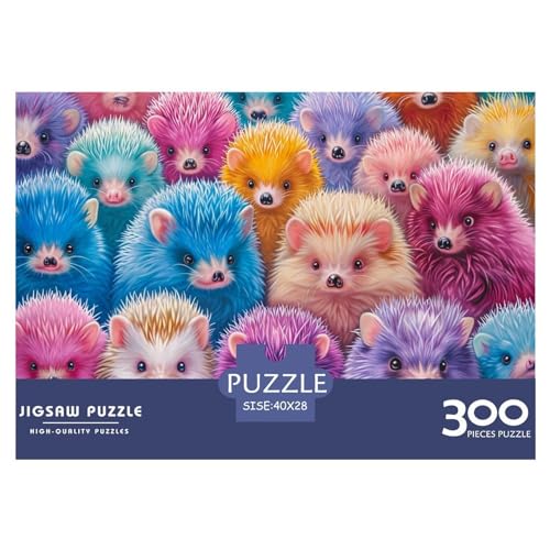 Puzzle für Erwachsene, 300 Teile, Bunte_Igel, kreatives rechteckiges Puzzle, Dekompressionsspiel, 300 Teile (40 x 28 cm) von FUmoney