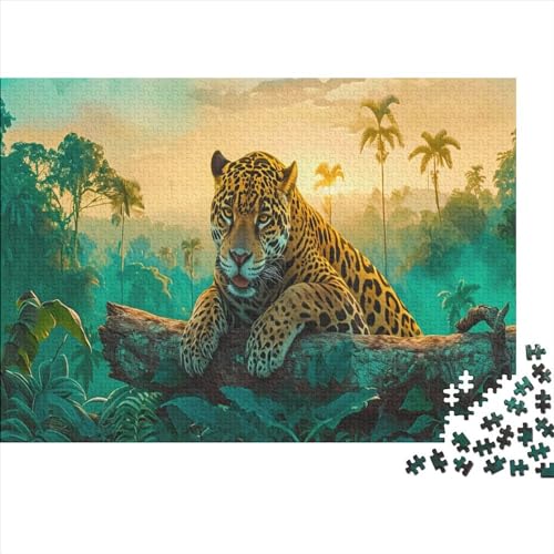 Puzzle für Erwachsene, Tierleopard, 1000 Teile, Holzpuzzle für Kinder ab 12 Jahren, herausforderndes Spiel, 1000 Teile (75 x 50 cm) von FUmoney