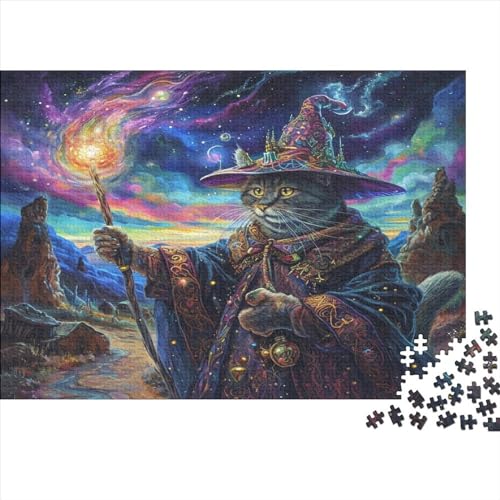 Puzzle für Kinder, Cat_Wizard, 1000 Teile, Puzzle für Erwachsene, Holzpuzzle für Erwachsene und Kinder, Stressabbau, 1000 Teile (75 x 50 cm) von FUmoney