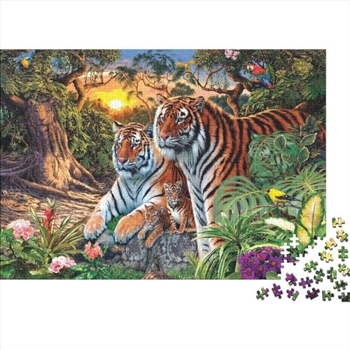 Puzzle für Kinder, Zwei Tiger, 1000 Teile, Puzzle für Erwachsene, Holzpuzzle für Erwachsene und Kinder, Stressabbau, 1000 Teile (75 x 50 cm) von FUmoney