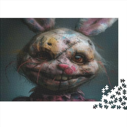 Puzzle mit bösem Hasen, 1000 Teile, Puzzle für Erwachsene, Intellektuelles Spiel, Puzzle-Spielzeug für Erwachsene und Kinder, 1000 Teile (75 x 50 cm) von FUmoney