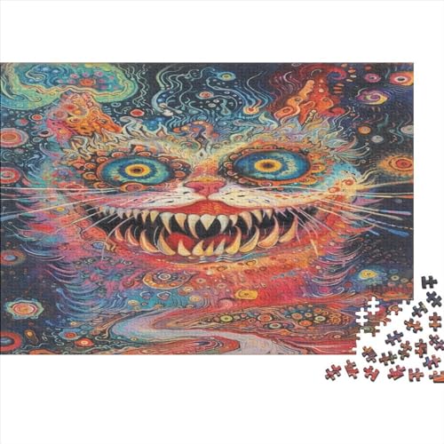 Puzzle mit böser Katze für Erwachsene, 1000 Teile, Puzzles für Teenager, Kinder, kreative Puzzles, Familie, herausfordernde Spiele, Spielzeug, Geschenke, 1000 Teile (75 x 50 cm) von FUmoney