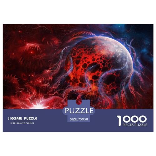 Puzzles 1000 Teile für Erwachsene, Weltraum-Planeten-Puzzle für Erwachsene, Holzbrett-Puzzles, Familiendekoration, 1000 Teile (75 x 50 cm) von FUmoney