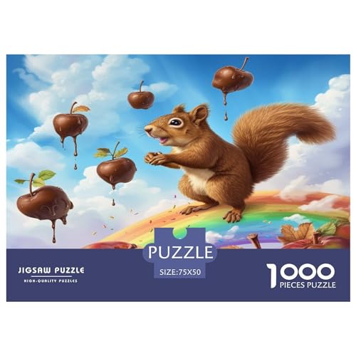 Puzzles 1000 Teile für Erwachsene | Regenbogen-Eichhörnchen-Puzzles | 1000 Teile Puzzle Lernspiele Heimdekoration Puzzle 1000 Teile (75x50cm) von FUmoney