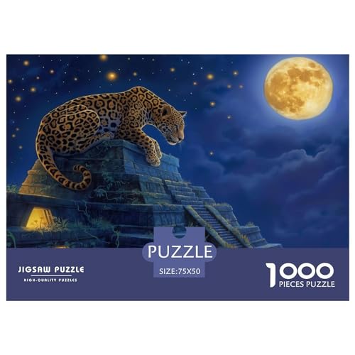 Puzzles 1000 Teile für Erwachsene | Tier-Leoparden-Puzzles | 1000 Teile Puzzle Lernspiele Heimdekoration Puzzle 1000 Teile (75x50cm) von FUmoney