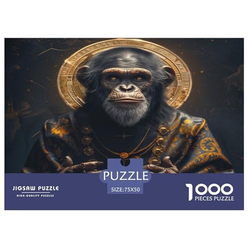 Puzzles 1000 Teile für Erwachsene | Tierkunst-Affenpuzzles | 1000 Teile Puzzle Lernspiele Heimdekoration Puzzle 1000 Teile (75x50cm) von FUmoney