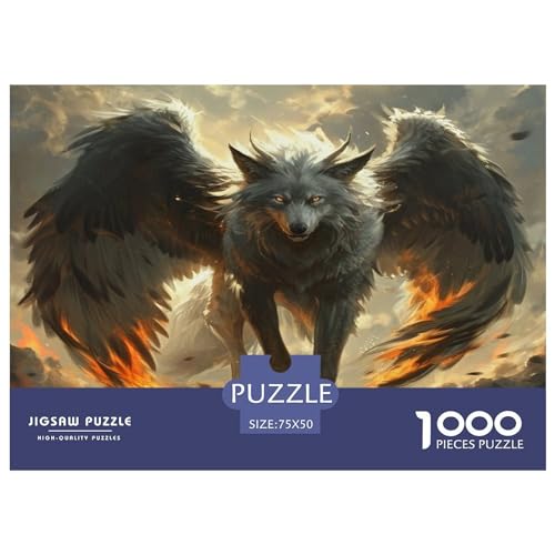 Puzzles 1000 Teile für Erwachsene | Wolfsflügel-Rätsel | 1000 Teile Puzzle Lernspiele Heimdekoration Puzzle 1000 Teile (75x50cm) von FUmoney