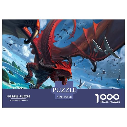 Puzzles für Erwachsene, 1000 Teile, Drachenfliegen-Puzzles für Erwachsene, Holzbrettpuzzles, lustiges Geschenk, 1000 Teile (75 x 50 cm) von FUmoney