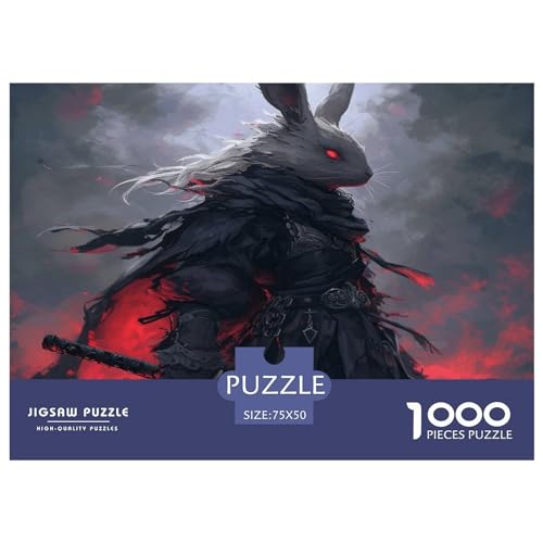 Puzzles für Erwachsene, 1000 Teile, Ninja-Häschen-Puzzles für Erwachsene, herausforderndes Spiel, Denksportaufgaben, 1000 Teile (75 x 50 cm) von FUmoney