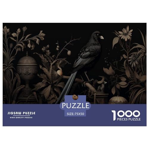 Puzzles für Erwachsene, 1000 Teile, klassisches Kunst-Krähen-Holzpuzzle, entspannendes Puzzlespiel, Denksportaufgaben, 1000 Teile (75 x 50 cm) von FUmoney