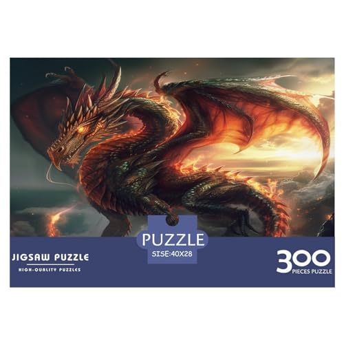 Puzzles für Erwachsene, 300 Teile, Drachenpuzzles für Erwachsene, Holzbrettpuzzles, lustiges Geschenk, 300 Teile (40 x 28 cm) von FUmoney