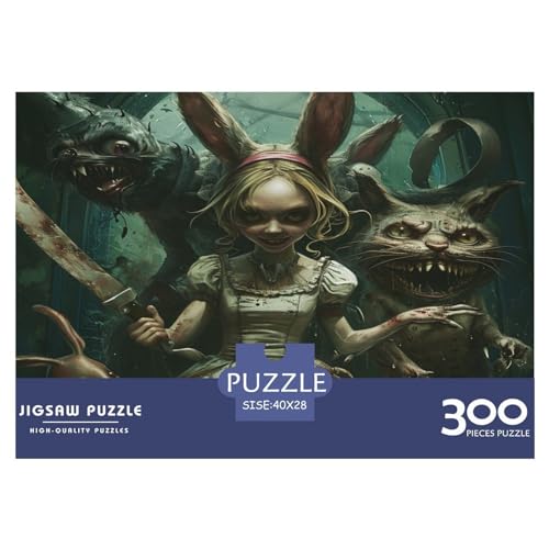 Puzzles für Erwachsene, 300 Teile, böser Hase, kreative Holzpuzzles, praktisches Spiel, Puzzle, Familiendekoration, 300 Teile (40 x 28 cm) von FUmoney