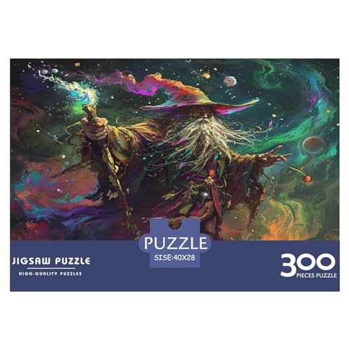 Puzzles für Erwachsene, 300 Teile, klassisches psychedelisches Zauberer-Holzpuzzle, entspannendes Puzzle-Puzzlespiel, Denksportaufgaben, 300 Teile (40 x 28 cm) von FUmoney