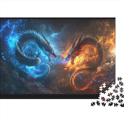 Puzzles für Erwachsene, 500 Teile, chinesischer Drache, kreatives Holzpuzzle, praktisches Spiel, Puzzle, Familiendekoration, 500 Teile (52 x 38 cm) von FUmoney