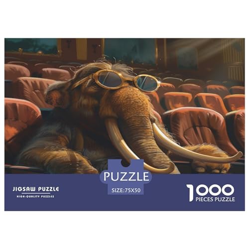 Tier-Mammut-Puzzle für Erwachsene, 1000 Teile, Kinderspielzeug, Familien-Puzzlespiele, Weihnachten, Geburtstag, Geschenke, Puzzle, pädagogisch, für Jungen und Mädchen, 1000 Teile (75 x 50 cm) von FUmoney