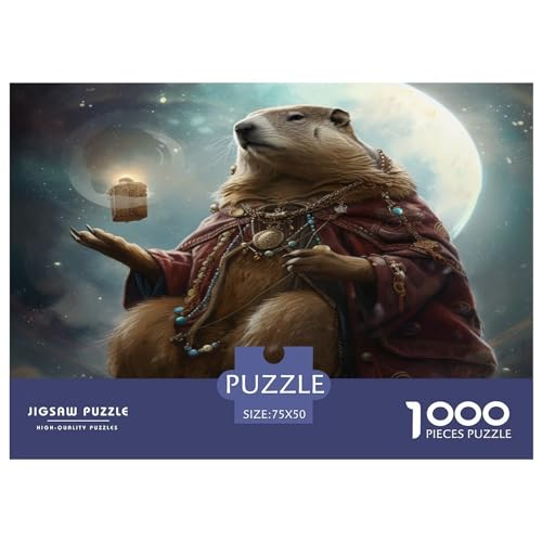 Tier-Murmeltier-Puzzle, 1000 Teile, Puzzle für Erwachsene, Intellektuelles Spiel, Puzzle-Spielzeug für Erwachsene und Kinder, 1000 Teile (75 x 50 cm) von FUmoney